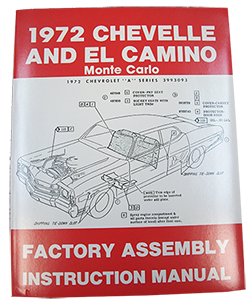 1972 CHEVY CHEVELLE & EL CAMINO FACTORY ASSEMBLY MANUAL