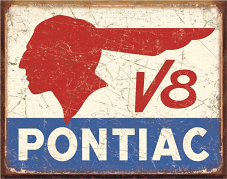 Pontiac V8 Metal Sign